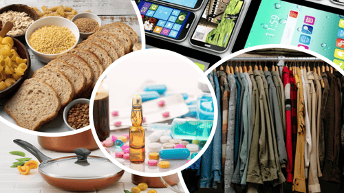 Examples of man-made things containing chemicals