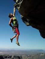 Risk taking rockclimber